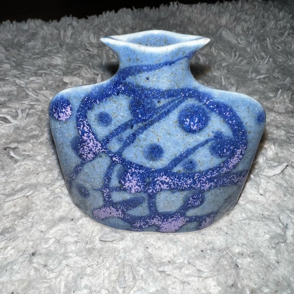 Earth & Sky Pottery Other - Earth & Sky Pottery Artisan Blue & Purple Ceramic Vase Small